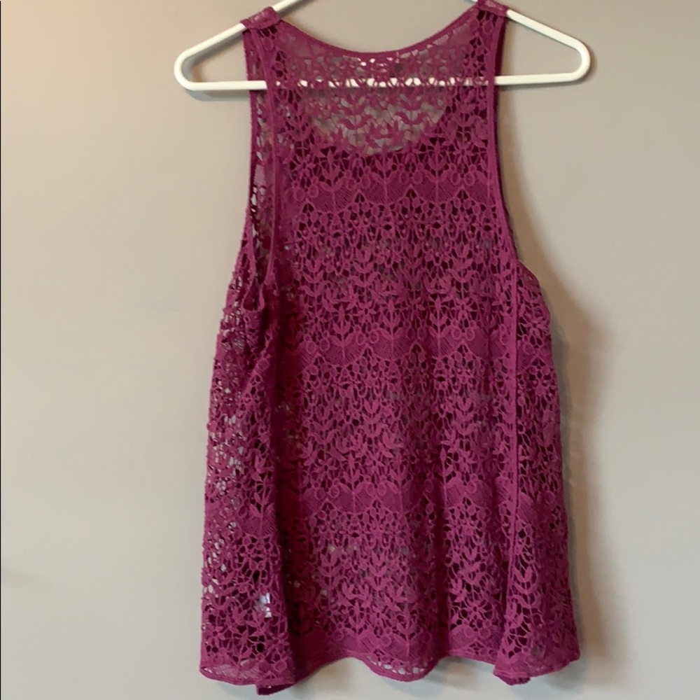 Xhilaration purple crochet tank top - Picture 4 of 5